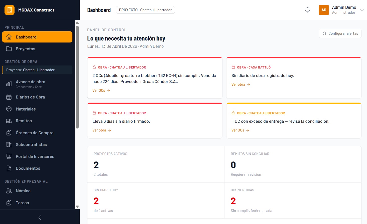 MGDAX Construct screenshot